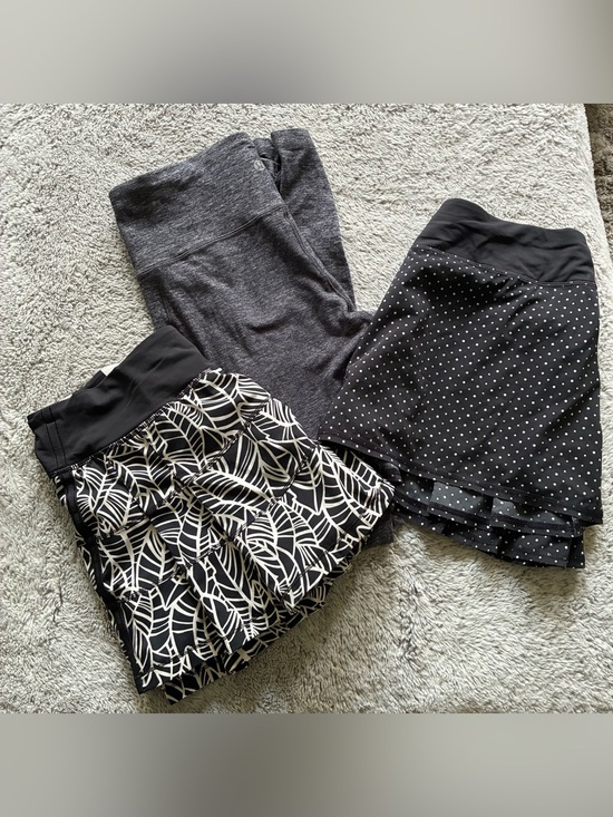 lululemon athletica Dresses & Skirts - lululemon Size 8  Bundle 2 Printed Skorts & Grey Ruched Leggings